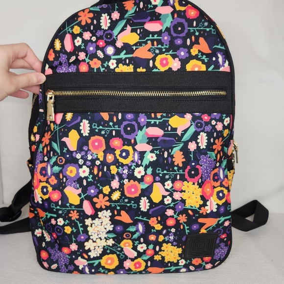 Lularoe Colorful Gold Trim Everyday Backpack - Picture 1 of 7